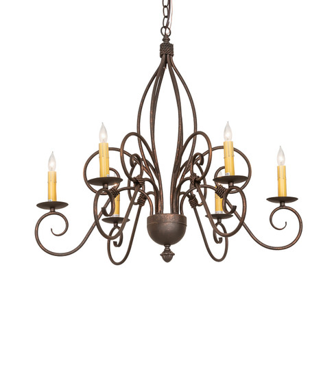 Squire Six Light Chandelier in Gilded Tobacco (57|273533)