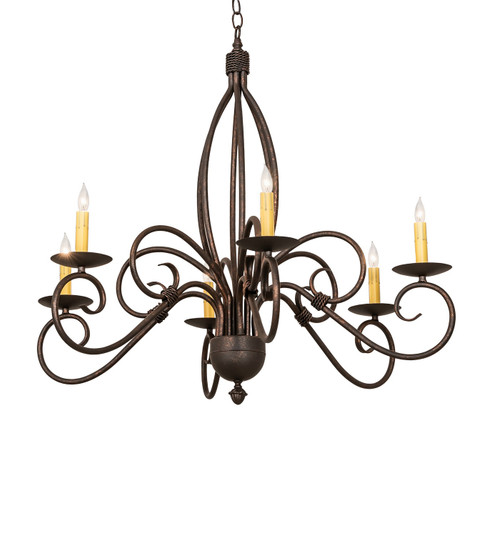 Squire Six Light Chandelier in Gilded Tobacco (57|273531)