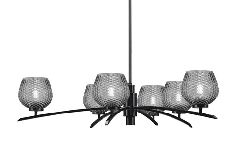 Kurve Six Light Chandelier in Matte Black (200|3746-MB-4602) Kurve Six Light Chandelier in Matte Black (200|3746-MB-4602)