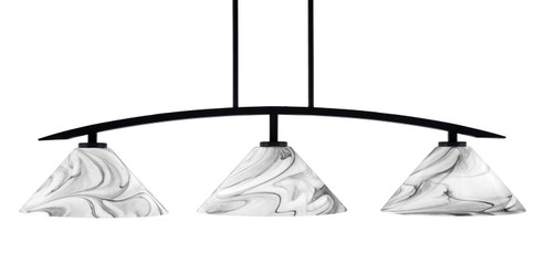 Kurve Three Light Island Pendant in Matte Black (200|3736-MB-2129)