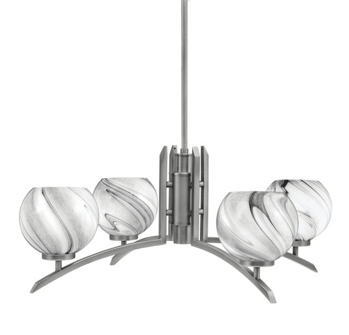 Kurve Four Light Chandelier in Graphite (200|3704-GP-4109)