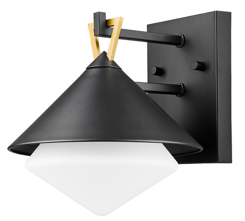 Edmore One Light Outdoor Wall Lantern in Matte Black with Gold (106|1044BK)