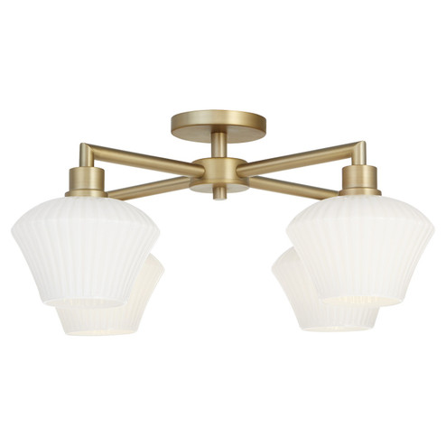 Cassini Four Light Flush Mount in Aged Brass (19|3221-26-80)