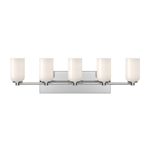 Nola Five Light Vanity in Chrome/Glossy Opal Glass (347|VL57732-CH/GO)