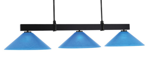 Wellington Three Light Billiard/Island in Matte Black (200|1253-MB-415)