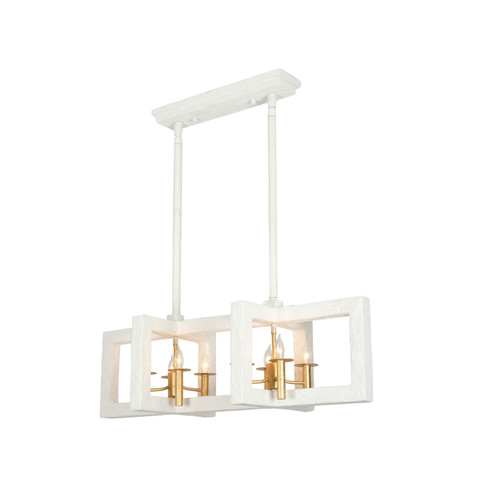 Duo Eight Light Island Pendant in Soft Gold and White (33|522268SGLW)