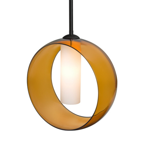 Besa Plato Stem Pendant One Light Pendant in Black (74|1TT-PLATOAM-BK)