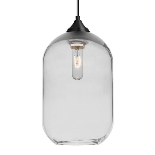 Besa Omega 12 Pendant One Light Pendant in Black (74|1JC-OMEGA12CL-BK)
