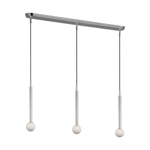 Nodes Three Light Linear Pendant in Polished Nickel (454|KC1143PN)