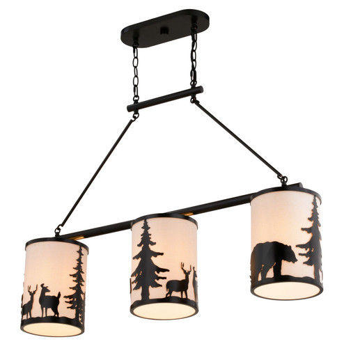 Acadia Three Light Linear Chandelier in Bronze (63|H0302)
