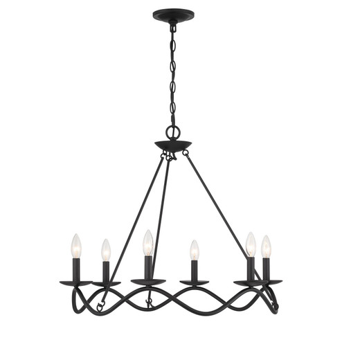 Six Light Chandelier in Matte Black (446|M100137MBK)