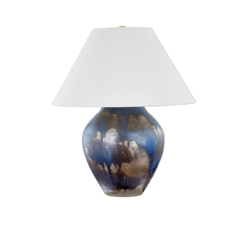 Pleasantville One Light Table Lamp in Aged Brass/Ceramic Silt Blue (70|L8126-AGB/CLB)