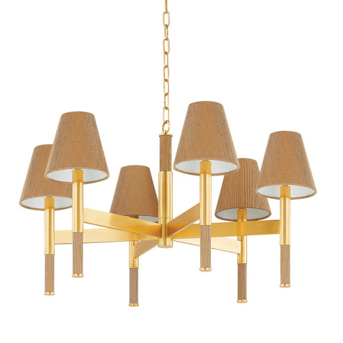 Lindenwood Six Light Chandelier in Aged Brass (70|3434-AGB)