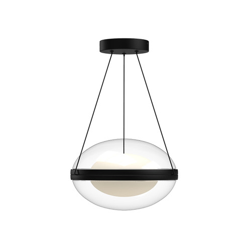 Virgo LED Pendant in Black/Opal Glass (347|PD76312-BK/OP-UNV)