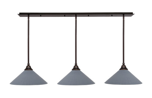 Stem Three Light Linear Pendalier in Dark Granite (200|48-DG-4012)