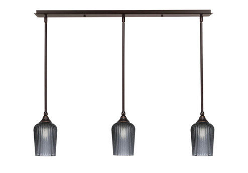 Stem Three Light Linear Pendalier in Dark Granite (200|36-DG-4252)