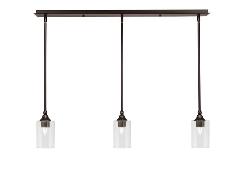 Stem Three Light Linear Pendalier in Dark Granite (200|36-DG-300)