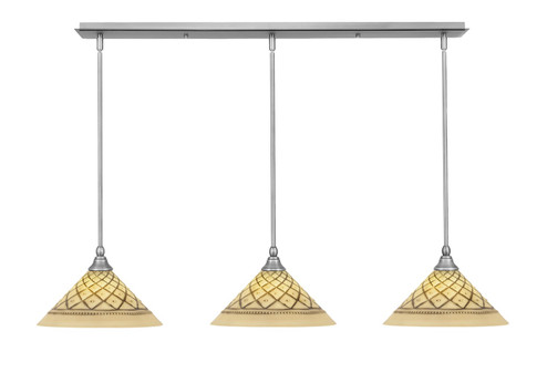 Stem Three Light Linear Pendalier in Brushed Nickel (200|36-BN-7182)