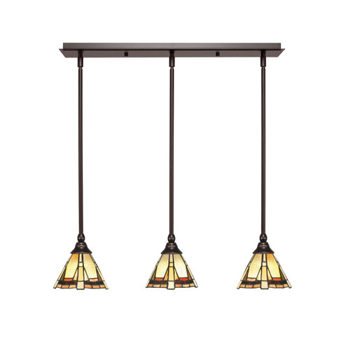 Stem Three Light Linear Pendalier in Dark Granite (200|25-DG-9345)