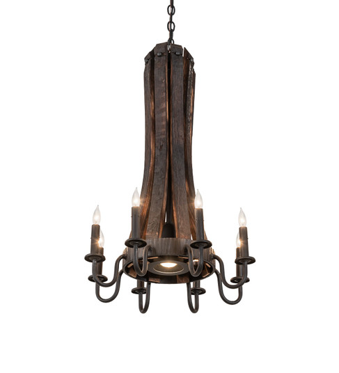 Barrel Stave Nine Light Chandelier in Costello Black/Charred Wood (57|270083)