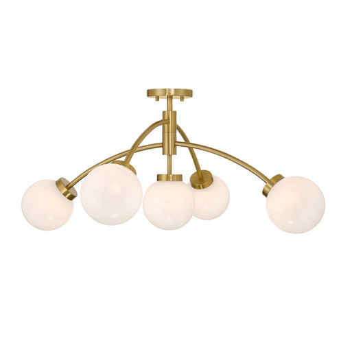 Redfield LED Semi-Flush Mount in Warm Brass (51|6-6199-5-322)