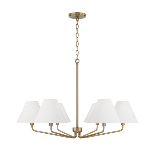 Chadwick Six Light Chandelier in Aged Brass (65|456661AD-714)