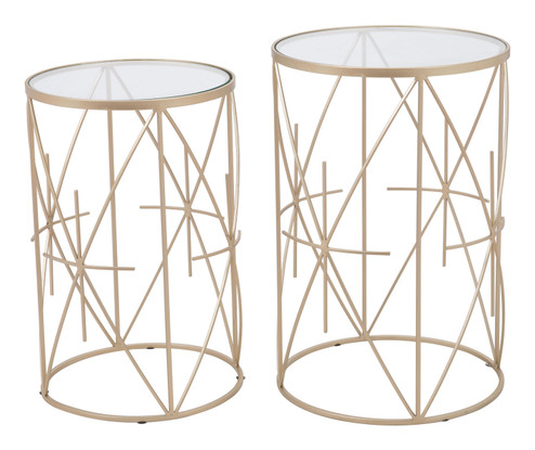 Hadrian Set of 2 Side Tables in Gold, Clear (339|101475)