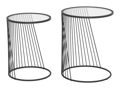 Shine Nesting Tables Set in Black, Clear (339|101473)