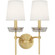 Cristallo Two Light Wall Sconce in Modern Brass w/ Clear Crystal (165|609C)