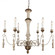 Elenore Six Light Chandelier in Antique white and gold (374|H8124-6)