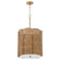Boracay Four Light Pendant in Natural Cane/Antique Brass (208|11936)