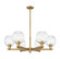 Arcadia Six Light Chandelier in Brushed Brass (405|716-6CR-BB-G458-7CL)