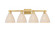 Arcadia Four Light Bath Vanity in Brushed Brass (405|716-4W-BB-NBD-75-NAT)