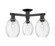 Arcadia Three Light Semi-Flush Mount in Matte Black (405|716-3F-BK-G459-6CL)