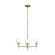 Hartley Three Light Chandelier in Burnished Brass (454|TFC1143BBS)