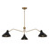 Three Light Pendant in Matte Black with Natural Brass (446|M7019MBKNB)
