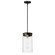 Pinn One Light Pendant in Black / Satin Brass (16|12408CLBKSBR)