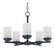 Corona Five Light Chandelier in Black (16|10205FTBK)