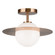 Saturn One Light Flush Mount in Aged Gold Brass / Opal Glass (423|X60401AGOP)
