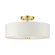 Meridian Three Light Semi Flush Mount in Satin Brass (107|51054-12)