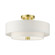 Meridian Three Light Semi Flush Mount in Satin Brass (107|51044-12)