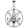 Aria Six Light Chandelier in Black w/Brushed Nickel Finish Candles (107|40906-04)