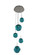 Meteor Five Light Pendant in Chrome (33|309541CH/AQUA)