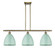 Ballston Three Light Island Pendant in Antique Brass (405|516-3I-AB-MBD-9-SF)