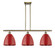 Ballston Three Light Island Pendant in Antique Brass (405|516-3I-AB-MBD-9-RD)
