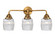 Nouveau 2 LED Bath Vanity in Brushed Brass (405|288-3W-BB-G302-LED)
