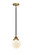 Nouveau 2 LED Mini Pendant in Black Antique Brass (405|288-1S-BAB-G201-6-LED)