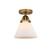 Nouveau 2 One Light Semi-Flush Mount in Brushed Brass (405|288-1C-BB-G41)