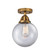 Nouveau 2 One Light Semi-Flush Mount in Brushed Brass (405|288-1C-BB-G202-8)