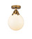 Nouveau 2 LED Semi-Flush Mount in Brushed Brass (405|288-1C-BB-G201-8-LED)